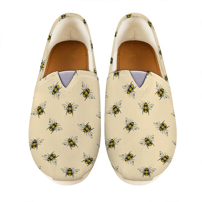 Vintage Bee Pattern Print Casual Shoes