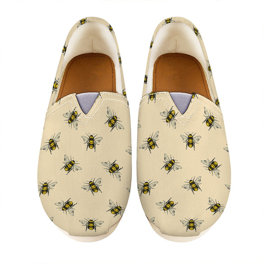 Vintage Bee Pattern Print Casual Shoes
