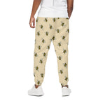 Vintage Bee Pattern Print Cotton Pants