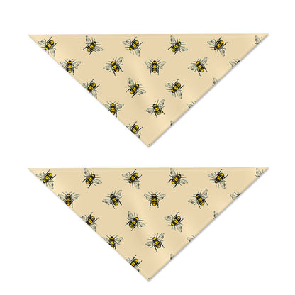 Vintage Bee Pattern Print Dog Bandana