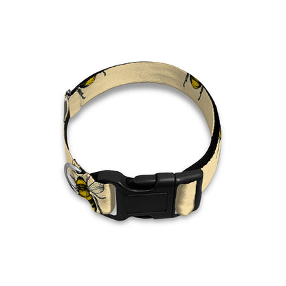 Vintage Bee Pattern Print Dog Collar