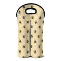 Vintage Bee Pattern Print Double Neoprene Wine Tote