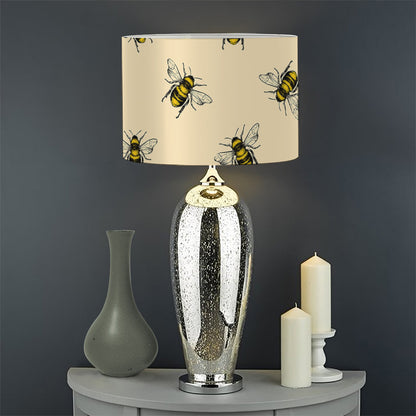 Vintage Bee Pattern Print Drum Lamp Shade