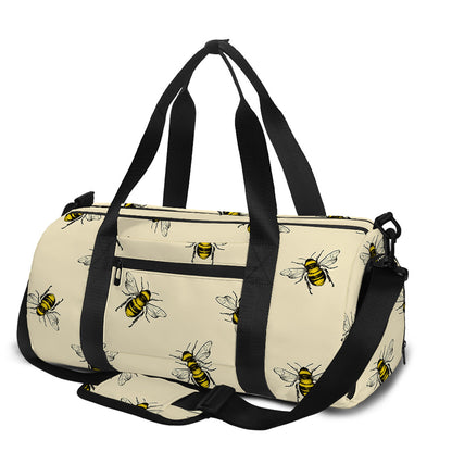 Vintage Bee Pattern Print Gym Bag