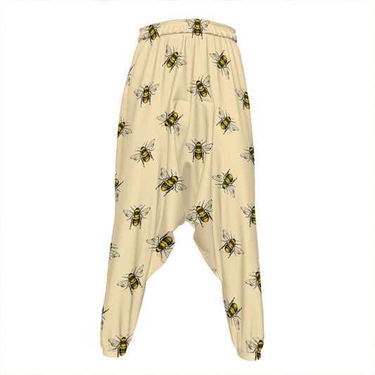 Vintage Bee Pattern Print Hammer Pants