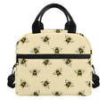 Vintage Bee Pattern Print Insulated Lunch Bag