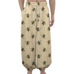 Vintage Bee Pattern Print Lantern Pants