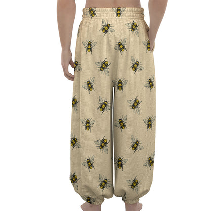 Vintage Bee Pattern Print Lantern Pants