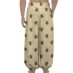 Vintage Bee Pattern Print Lantern Pants
