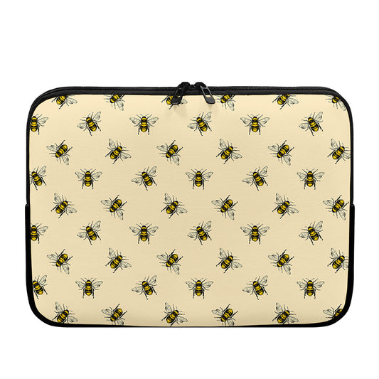 Vintage Bee Pattern Print Laptop Sleeve