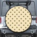 Vintage Bee Pattern Print Leather Spare Tire Cover