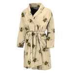 Vintage Bee Pattern Print Men's Bathrobe