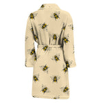 Vintage Bee Pattern Print Men's Bathrobe