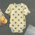 Vintage Bee Pattern Print Men's Bodysuit