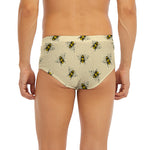Vintage Bee Pattern Print Men's Briefs