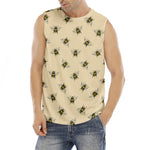 Vintage Bee Pattern Print Men's Fitness Tank Top
