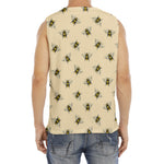 Vintage Bee Pattern Print Men's Fitness Tank Top