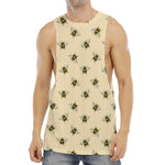 Vintage Bee Pattern Print Men's Muscle Tank Top