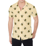 Vintage Bee Pattern Print Men's Shirt