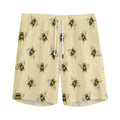 Vintage Bee Pattern Print Men's Athletic Shorts