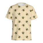 Vintage Bee Pattern Print Men's Sports T-Shirt