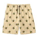 Vintage Bee Pattern Print Men's Swim Trunks
