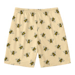 Vintage Bee Pattern Print Men's Swim Trunks