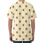 Vintage Bee Pattern Print Men's Velvet T-Shirt
