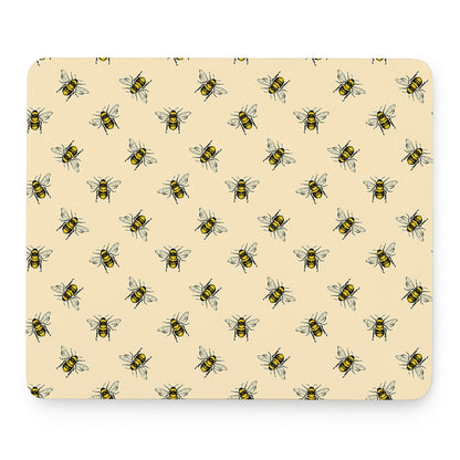 Vintage Bee Pattern Print Mouse Pad