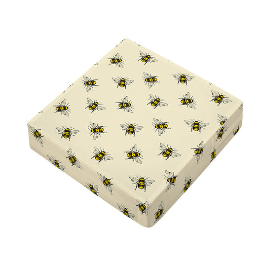 Vintage Bee Pattern Print Outdoor Seat Cushion Cover