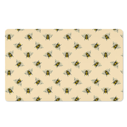 Vintage Bee Pattern Print Polyester Doormat