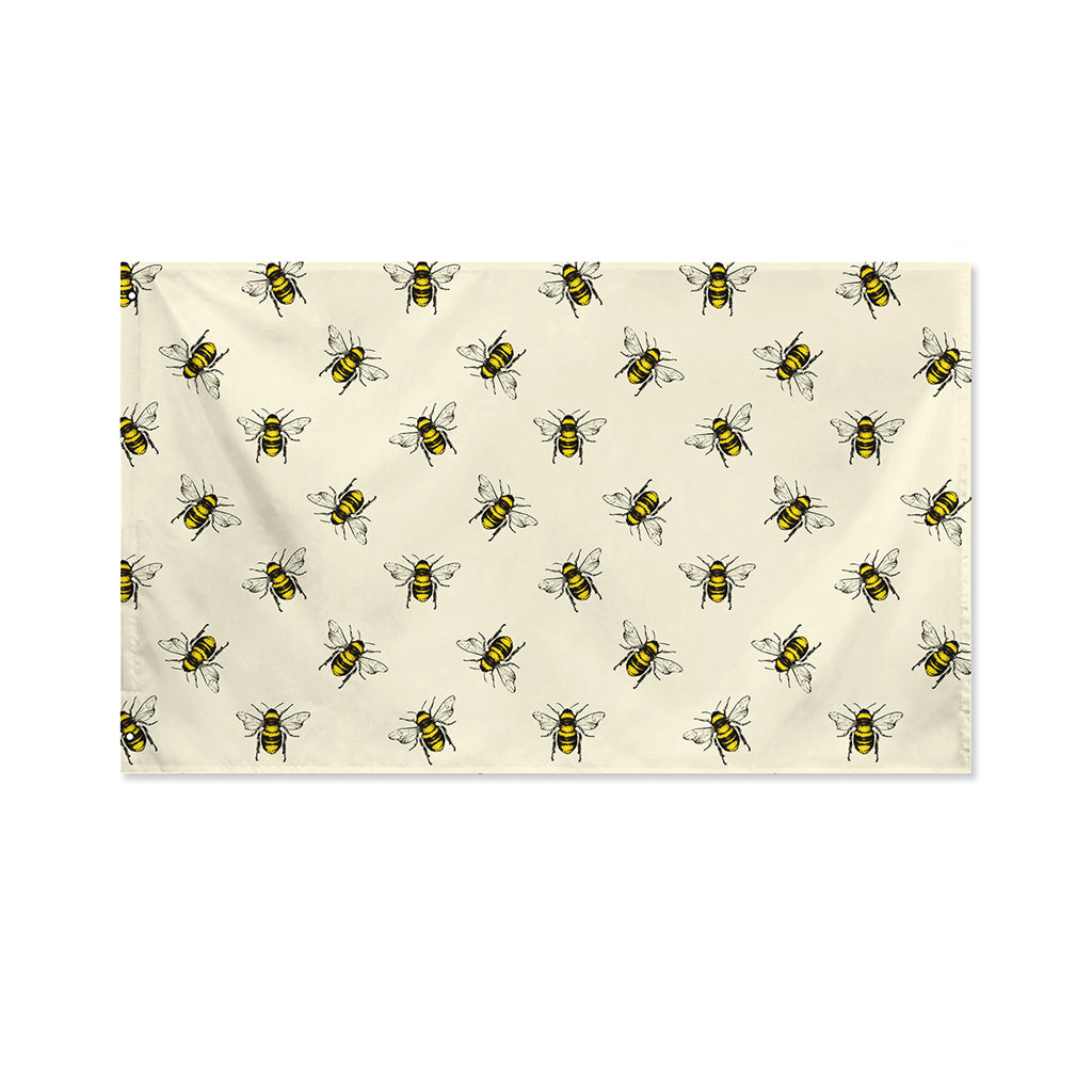 Vintage Bee Pattern Print Polyester Flag