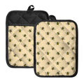 Vintage Bee Pattern Print Pot Holders With Pocket