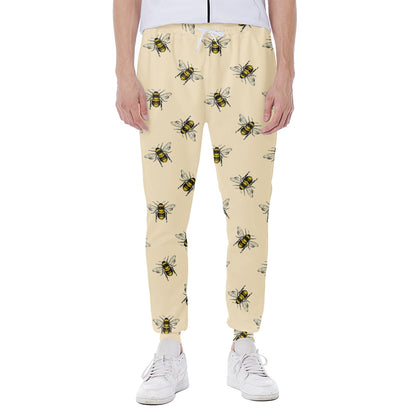 Vintage Bee Pattern Print Scuba Joggers