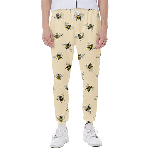Vintage Bee Pattern Print Scuba Joggers