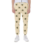 Vintage Bee Pattern Print Scuba Joggers