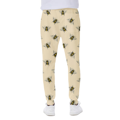 Vintage Bee Pattern Print Scuba Joggers