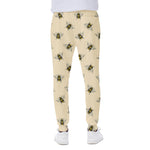 Vintage Bee Pattern Print Scuba Joggers