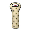 Vintage Bee Pattern Print Single Neoprene Wine Tote