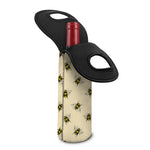 Vintage Bee Pattern Print Single Neoprene Wine Tote