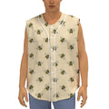 Vintage Bee Pattern Print Sleeveless Baseball Jersey