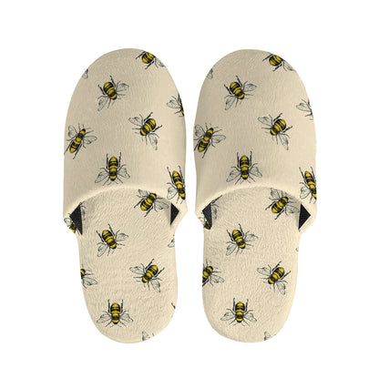 Vintage Bee Pattern Print Slippers