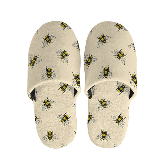 Vintage Bee Pattern Print Slippers