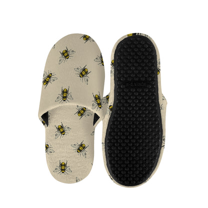 Vintage Bee Pattern Print Slippers