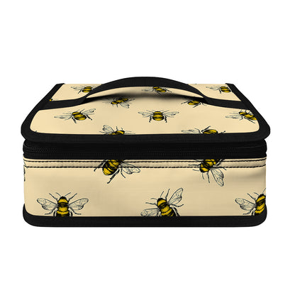 Vintage Bee Pattern Print Small Lunch Bag