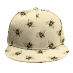 Vintage Bee Pattern Print Snapback Cap