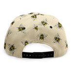 Vintage Bee Pattern Print Snapback Cap