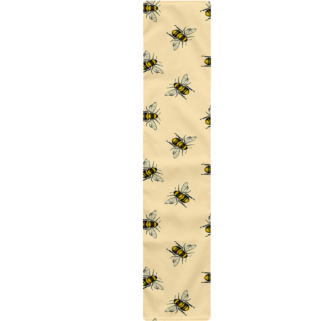 Vintage Bee Pattern Print Table Runner