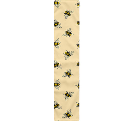 Vintage Bee Pattern Print Table Runner