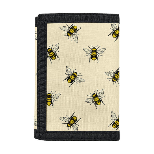 Vintage Bee Pattern Print Trifold Wallet